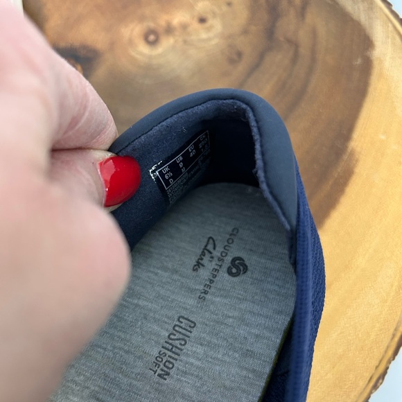 Clarks Cloudsteppers Carly‎ Wish Ballet Navy and Green Flats Women’s Size 9 - Picture 7 of 8